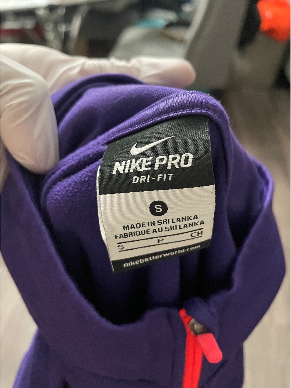 Nike Pro HyperWarm 1/2 Zip Striped Pullover - Picture 6 of 8